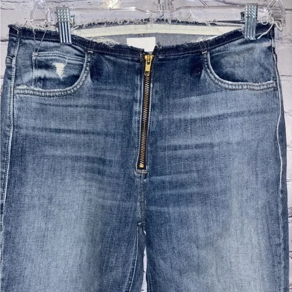Mother Distressed Jeans Straight Leg Dazzler XYZ Double Fray Helter Skelter 27 - Picture 5 of 10